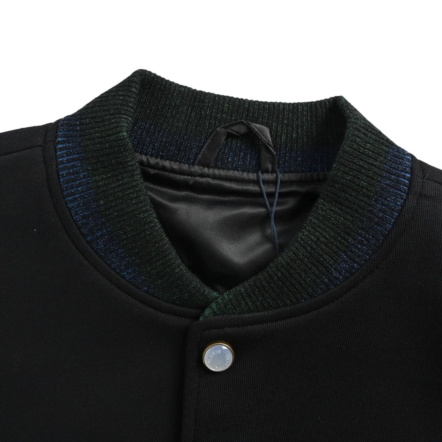 Louis Vuitton/Louis Vuitton Black White leather baseball jacket jacket